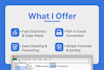 data processing and data entry, file conversion