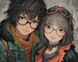 draw anime couple illustration