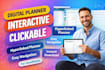 design a hyperlinked digital planner for goodnotes, ipad and PDF