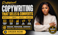 write high converting website, shopify, email, sales copy and ad copy