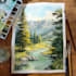 do creative watercolor landscape art