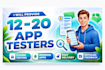 provide 12 testers for closed testing mobile app testing 20 testers