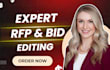 edit rfp, proofread rfp bid proposal and tender for submission