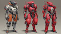 draw mecha robot armor character concept for you