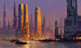 make a detailed cyberpunk urban environment concept art