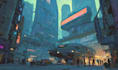 create scifi cyberpunk city backgrounds projects