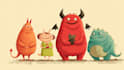 draw a cute and funny cartoon illustration