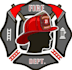 custom firefighter badge, fire rescue, and department logo