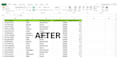 clean, format, merge, split excel data