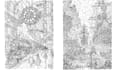 draw a detailed fantasy architecture ink illustration