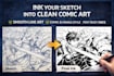 ink your sketch into clean professional comic line art