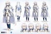 design a professional 2d character reference sheet and vtuber turnaround