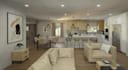 refresh multizone basement design,island kitchen,house open plan render,3dlayout