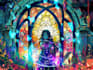 create a vibrant vitral style fantasy illustration