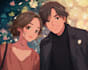 create you anime couple art portrait