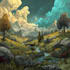 make a fantasy landscape illustration