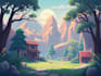 make a stylized environment illustration background art