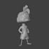 create a game ready 3d character model, rigged and textured