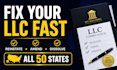 reinstate, reactivate or amend your wyoming, delaware or US llc