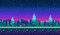 create pixel art background, landscape, illustration