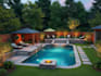 design layout 2d, landscape garden, backyard, pool