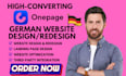 design and redesign high converting onepage io german website and landing page