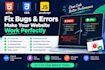 fix HTML CSS javascript bugs, responsive and frontend issues