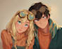 draw cute couple anime portrait