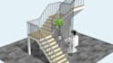 design staircase design in 2d and 3d modeling