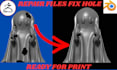 modify, cut, repair, fix 3d model, stl file 3d scan cleanup blender for printing
