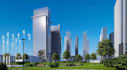 model 3d architectural render, high rise office building, commercial development