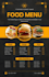 design a professional, appetizing restaurant menu
