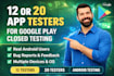 provide 20 real testers for google play console closed testing