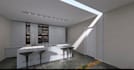 create a 3d luxury kitchen and open space dining interior design