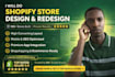 build shopify store, shopify store design, shopify website and redesign