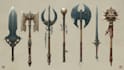 draw custom fantasy dnd weapons art and props