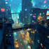 design an cyberpunk sci fi futuristic city
