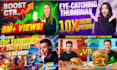 design an attractive youtube thumbnail design in 2 hours