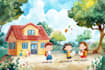 illustrate charming children book illustration