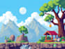 make pixel art scene or background