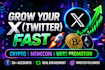 do fast crypto audience, promote memecoin, web3 project, drive targeted follower