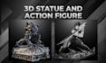 3d stylized character action figure diorama statue stl for 3d printing