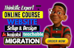 setup and design your thinkific online course website