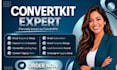 setup convertkit email sequence, course funnel, and convertkit landing page