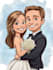 create professional caricatures for couples or wedding gift