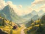 illustrate environments landscapes board game concept