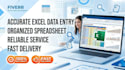 do accurate excel dataentry, web research and copypaste work