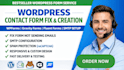 create or fix wordpress contact form, wpforms, gravity forms, fluent forms, SMTP