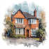 watercolor a house portrait