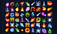 create pixel art vfx, spell icon, visual effect, 2d game assets, visual effect